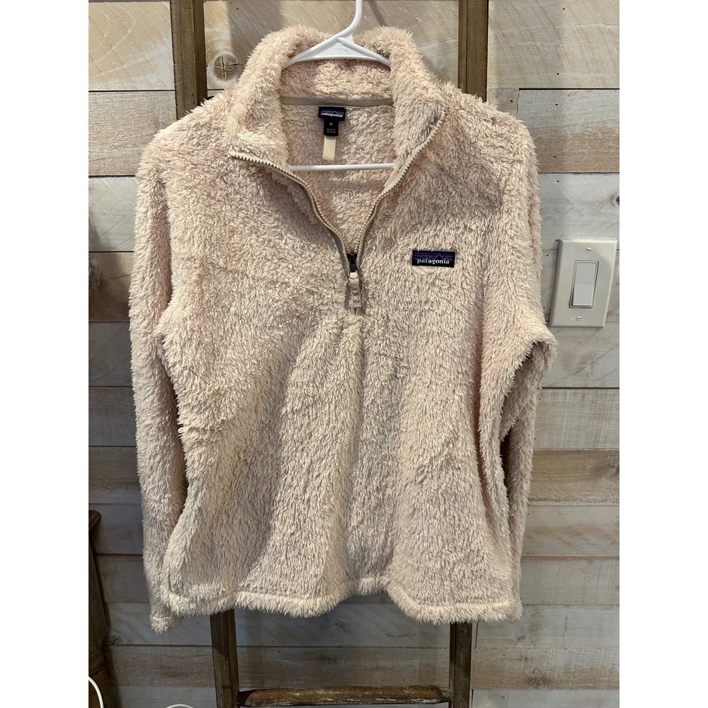 Patagonia Los Gatos 1/4 Zip Fleece Pullover Cream Beige Tan Sherpa Womens Medium